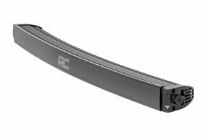 LED Light Bar - Rough Country - 30 Inch Black Series Curved Single Row Cool White DRL - Black